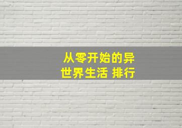 从零开始的异世界生活 排行